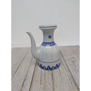 Chinese JingDeZhen Blue White Porcelain Rice Grain Soy Sauce Pot Pourer Lid